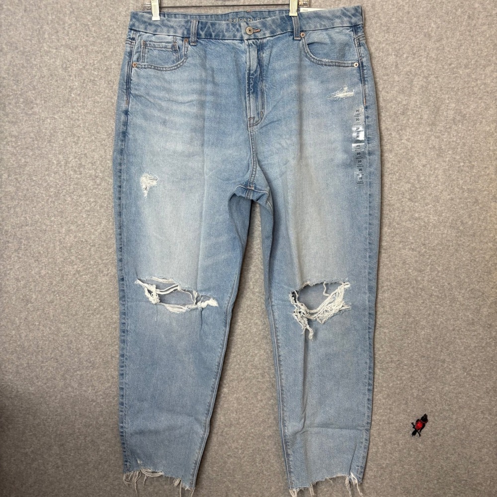 American Eagle Outfitters High Rise Distressed Light Blue Jeans